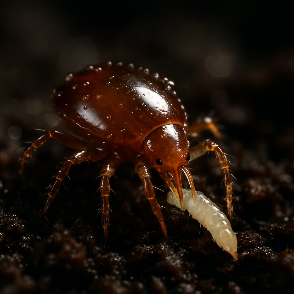 [12056] Bodenraubmilbe gegen Trauermücken – Hypoaspis miles (25.000 Stück)